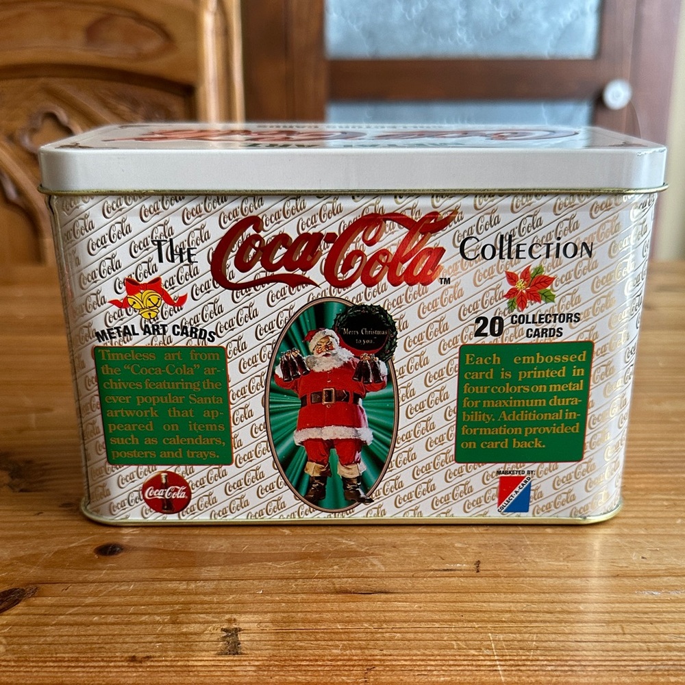 Coca-Cola Tin with Santa Collectors Cards